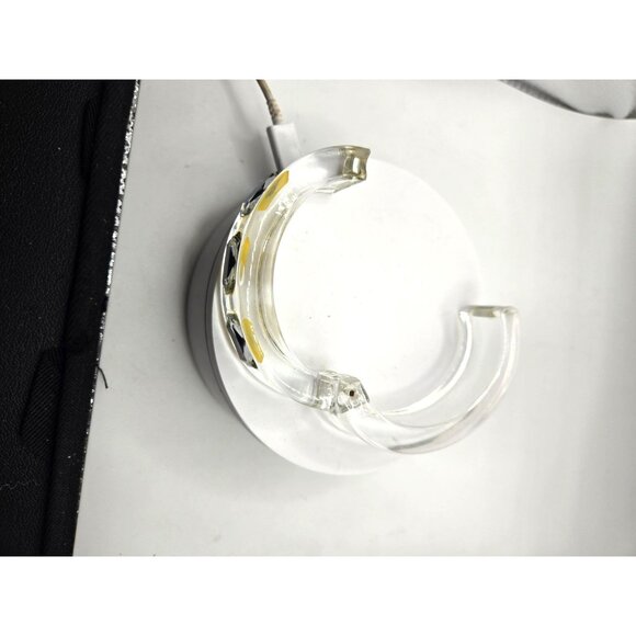 Vintage Rare Clear Lucite Cuff Bracelet Faceted Glass Stones Magnetic Clasp Mod - Picture 4 of 6